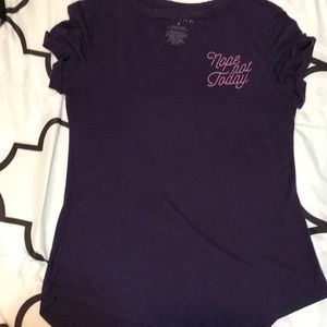 Navy Blue Cut Out Tee-Shirt